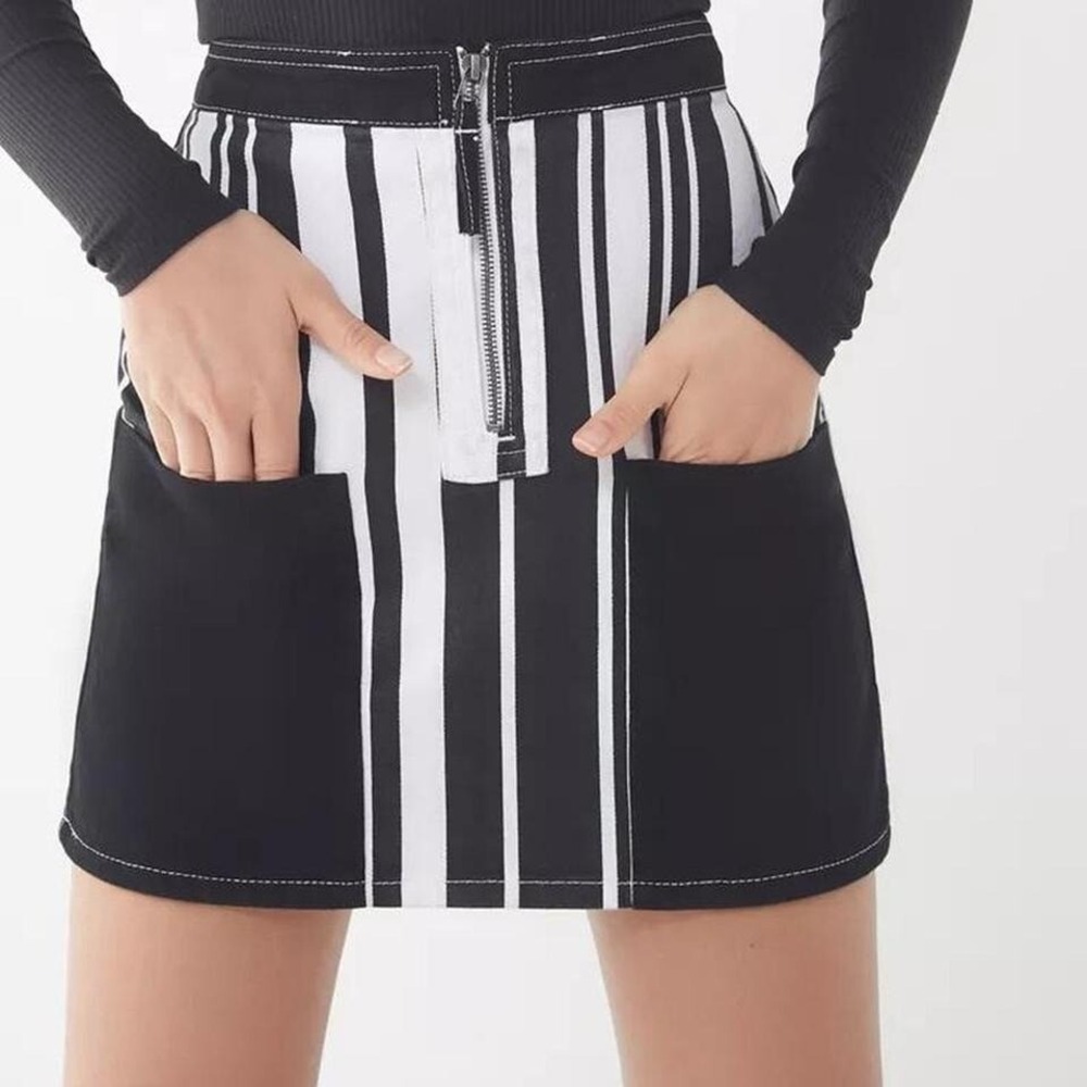 BDG Ruby Striped‎ Zip-Front Skirt